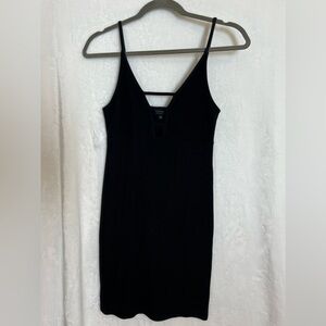 Rib Knit Black Women's Bodycon Dress